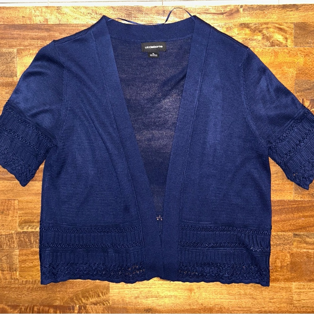 Liz Claiborne Blue Cardigan Sweater